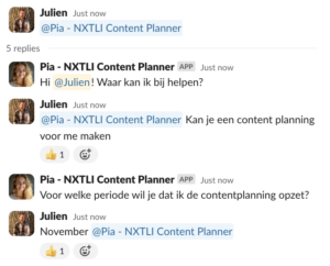 AI content planner gesprek