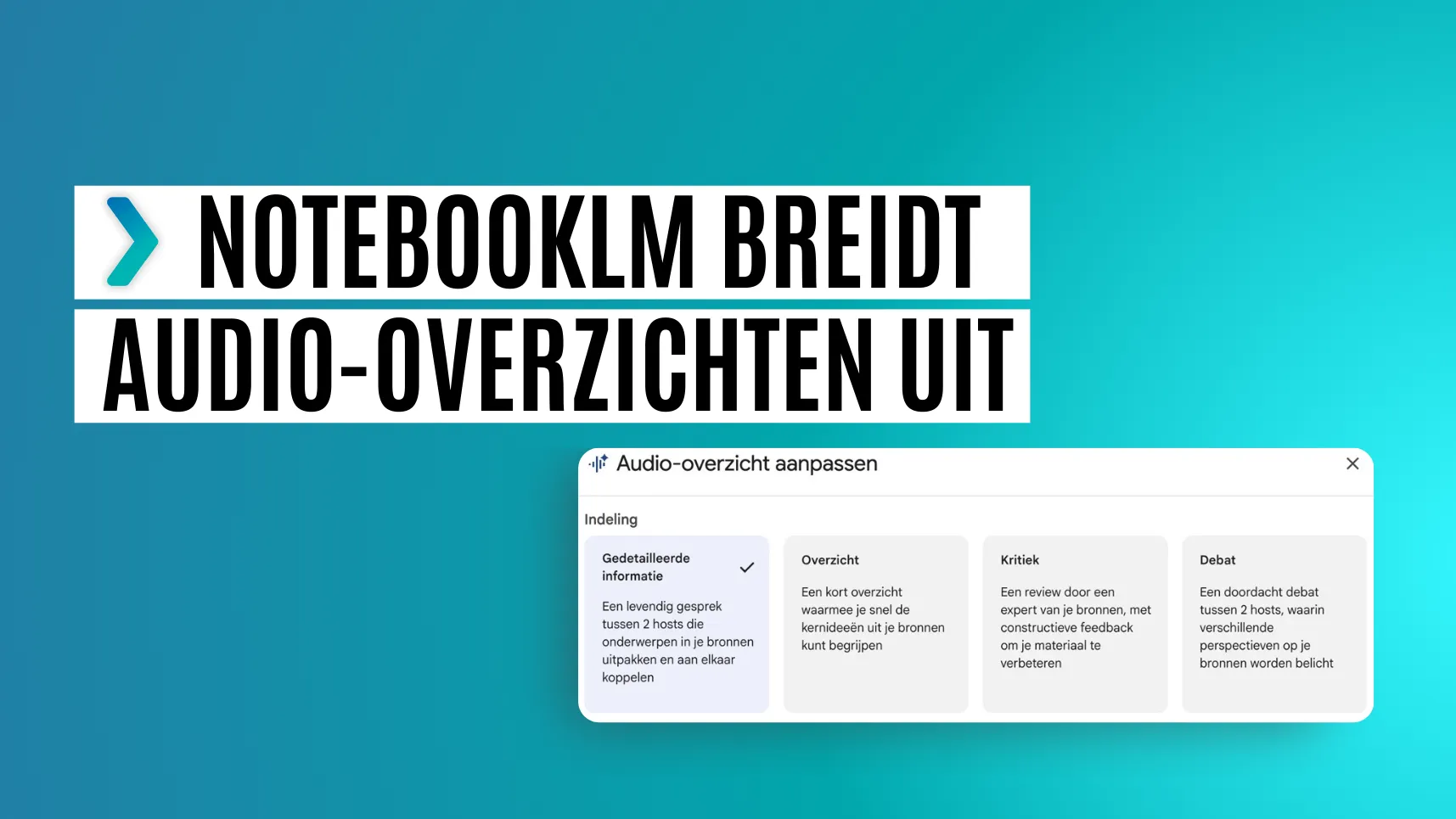 notebooklm audio overzichten
